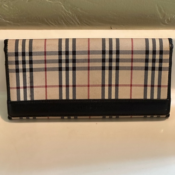 Burberry Handbags - Burberry Cream and Black Wallet with Iconic Design